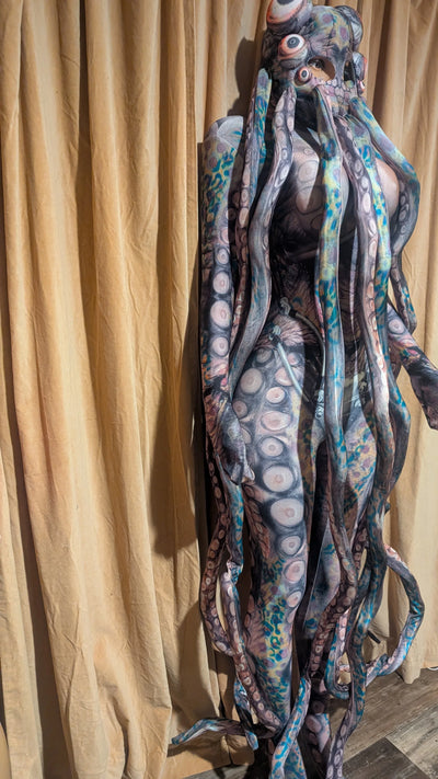 Octopus Monster Costume – Realistic Mask, Flowing Tentacles | Halloween Party Wear-(Ready to Ship)