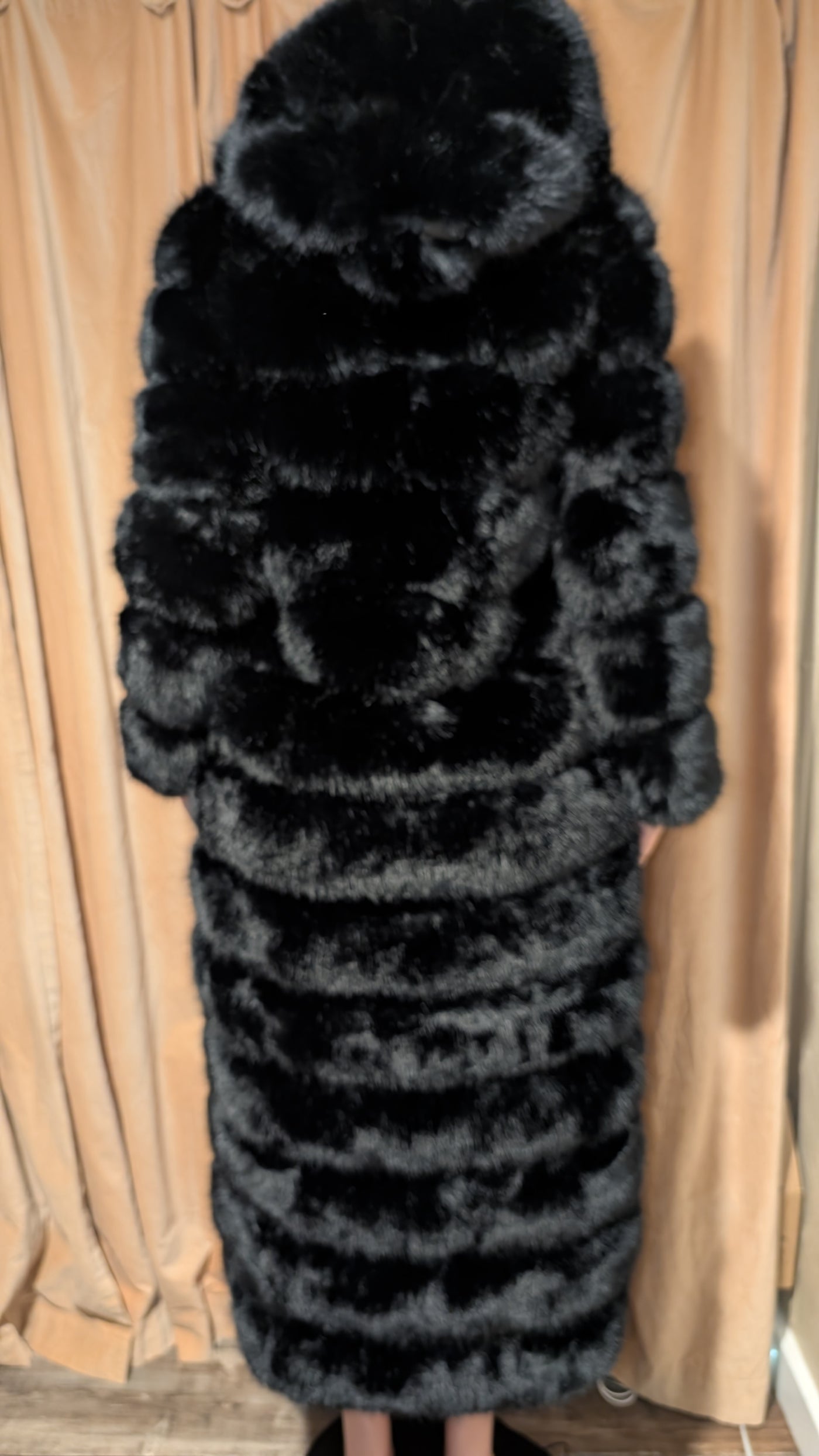 Mink Look Long Fluffy Faux Fur Jacket