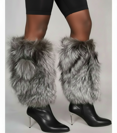 Fox Fur Leg Warmers - Natural Fur Boot Covers | Custom Color Winter Fashion