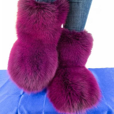 Fox Fur Boots – Winter Flat Boots