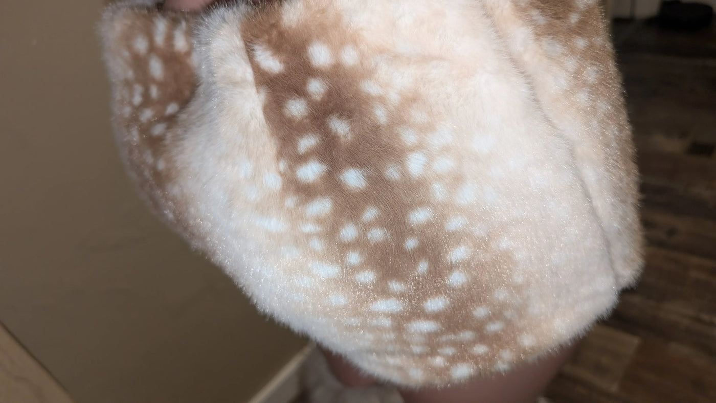 Deer Print Faux Fur Winter Mini Skorts- By Prima DND