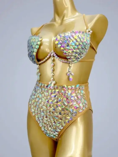 Custom Rhinestone Bra Set 4