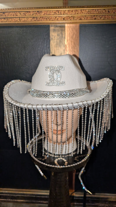 Custom Fringe Rhinestone Western Cowboy Hat (Ready to Ship)