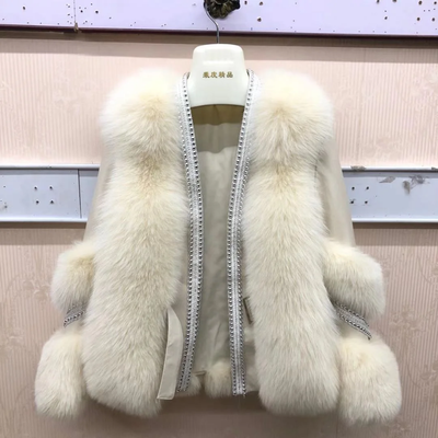 Detailed Faux Fluffy Fur Hip Jacket.