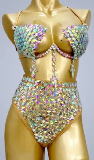 Custom Rhinestone Bra Set 4
