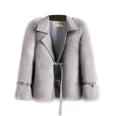 Detailed Faux Fluffy Fur Hip Jacket 2.