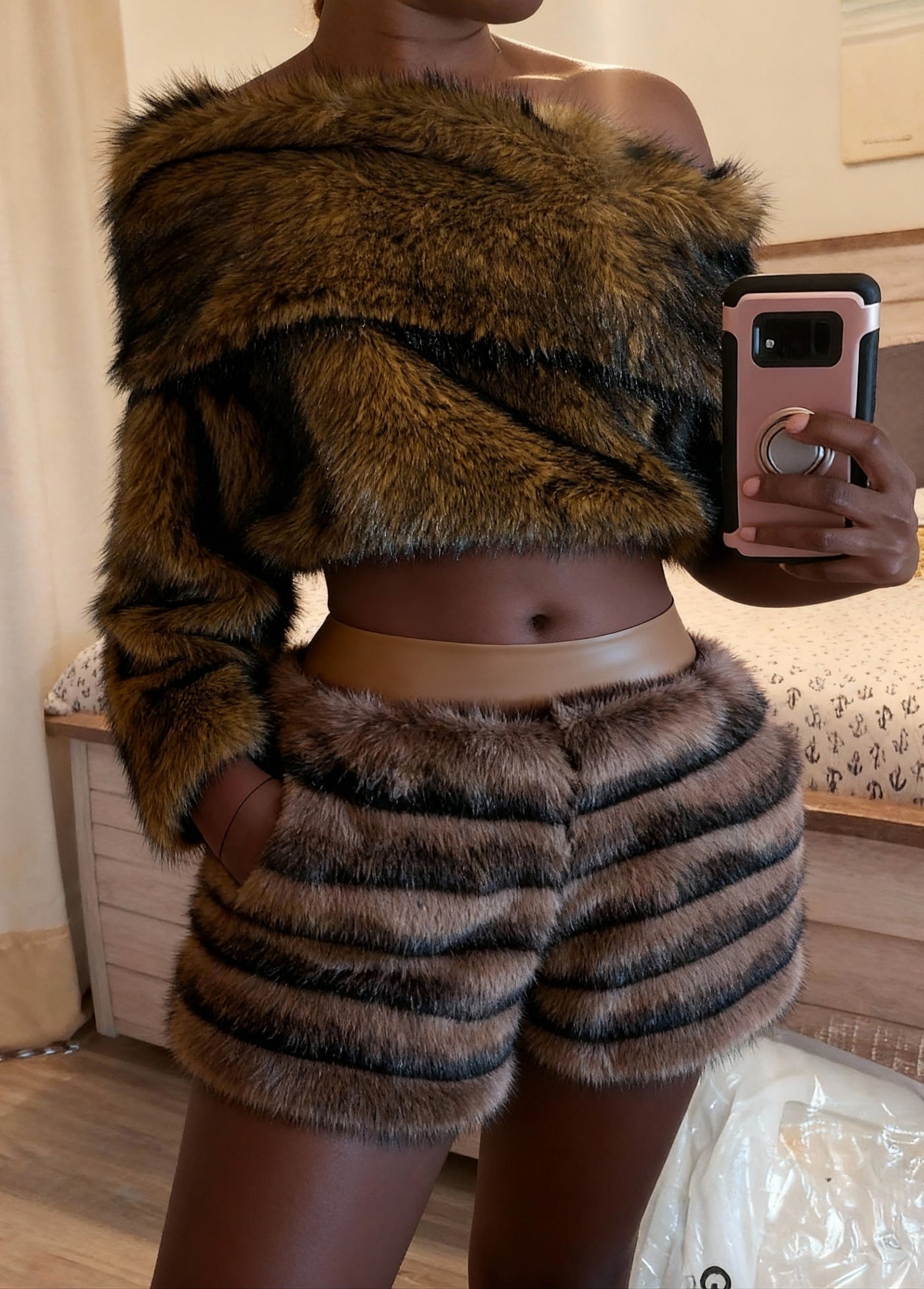 Faux Fur Winter Shorts (Ready to Ship)- By Prima DND