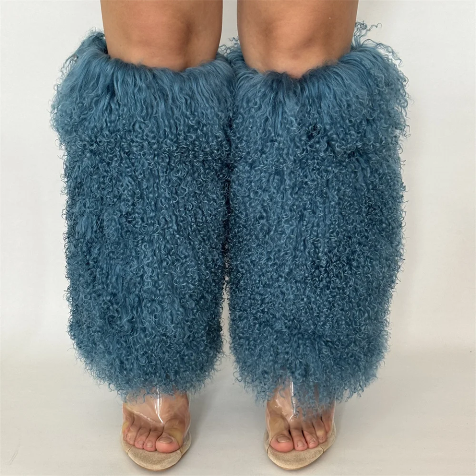 Mongolian Fur Leg Warmers – Custom Faux or Natural Fur Boot Covers for Winter Style