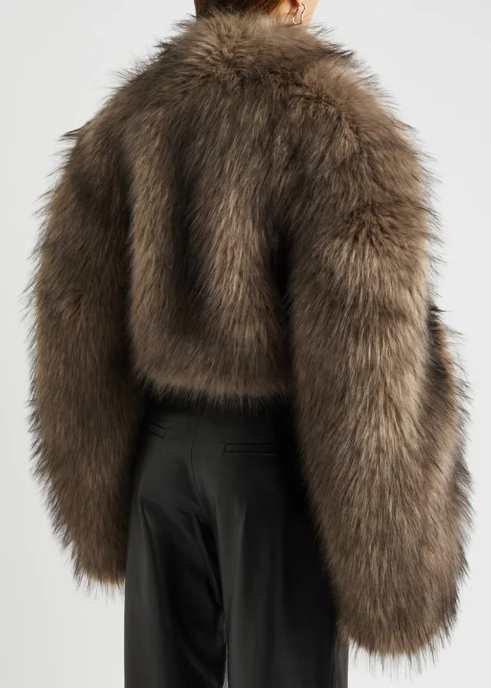 Cropped Faux Big Sleeve Fur Jacket- Prima Dons and Donnas