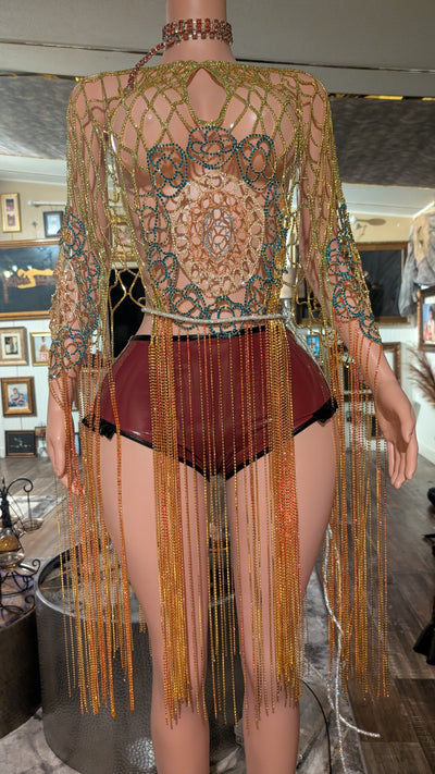 Crystal stones Tassels Dress