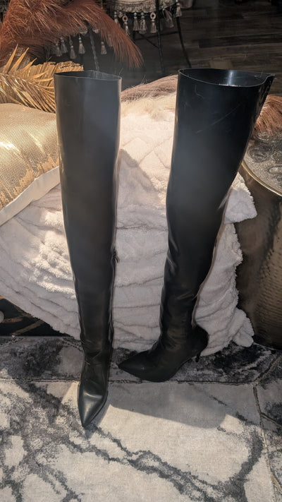 Thigh High Natural Latex Rubber Boots | Custom Fit Stretch Boots | Made To  Fit
