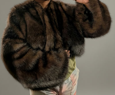 Cropped Faux Big Sleeve Fur Mink Coat Jacket- By Prima DND