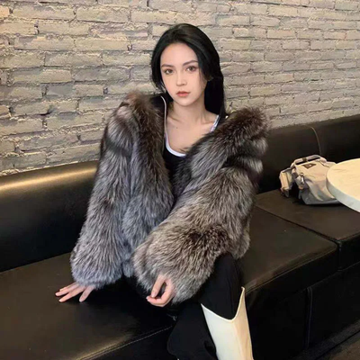 Luxury Hip Length Faux Fur Jacket