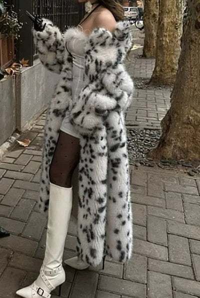 Dalmatian Faux Long Fur Jacket