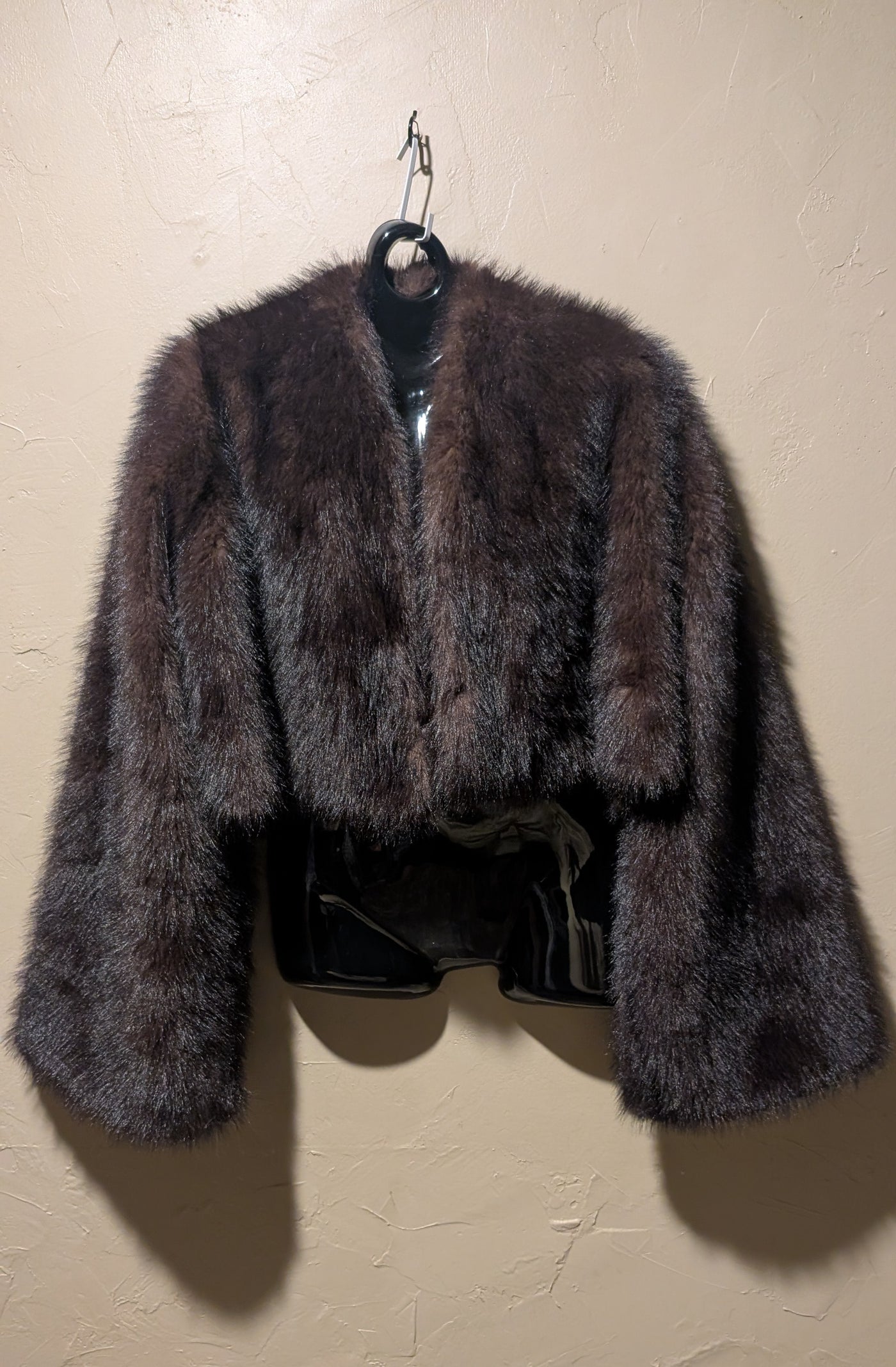 Cropped Faux Big Sleeve Fur Mink Coat Jacket- By Prima DND