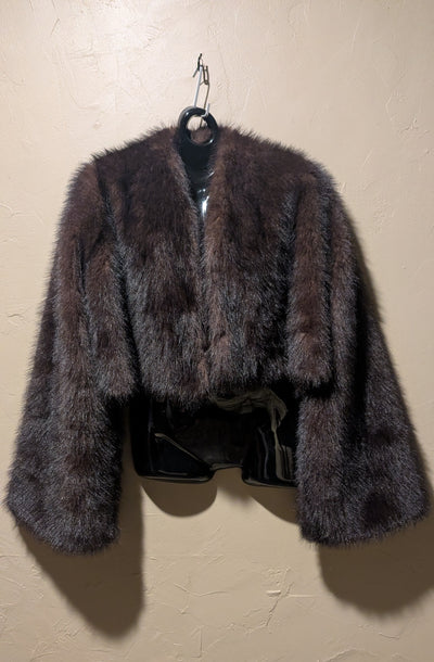 Cropped Faux Big Sleeve Fur Mink Coat Jacket- By Prima DND