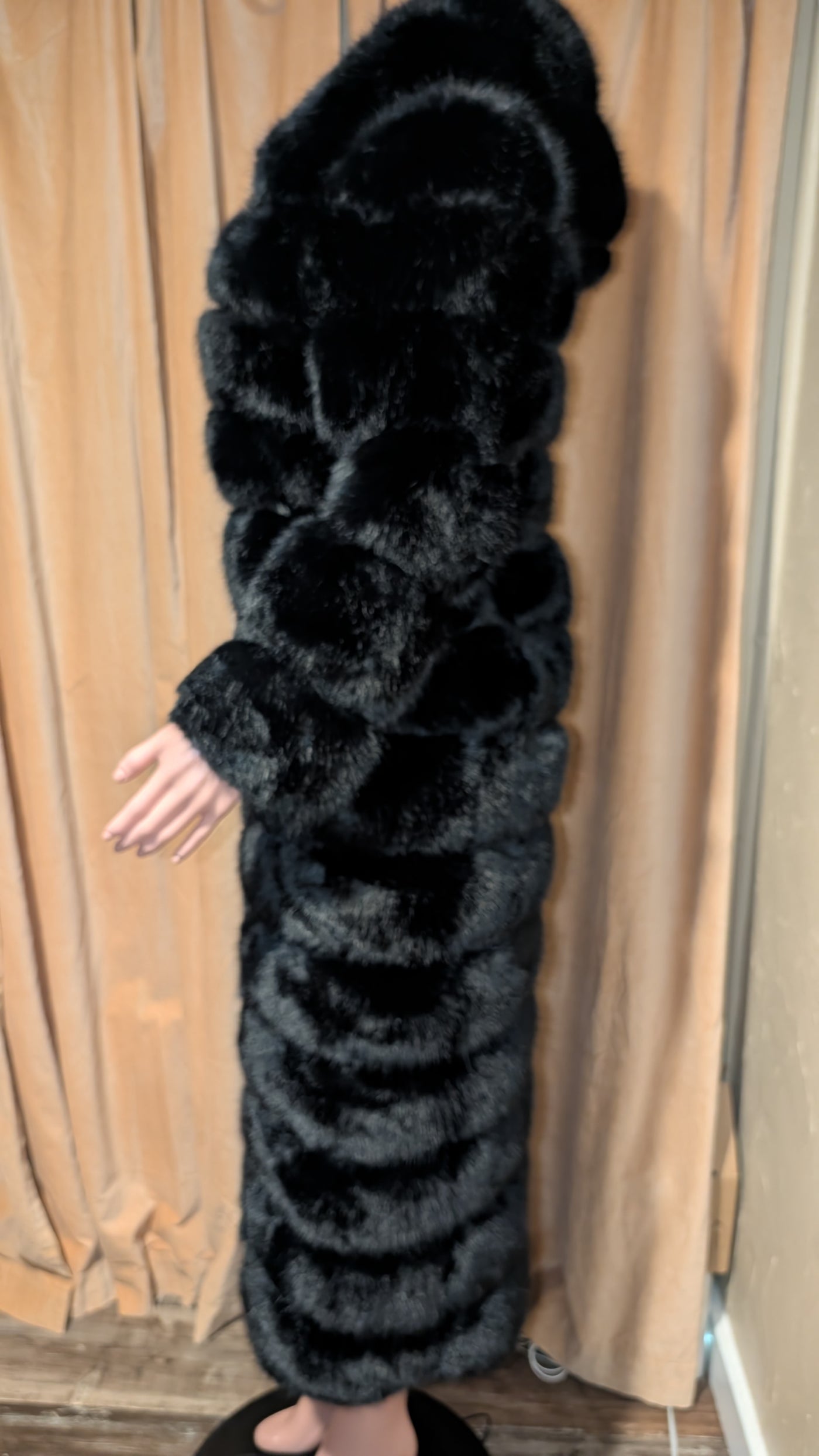 Mink Look Long Fluffy Faux Fur Jacket
