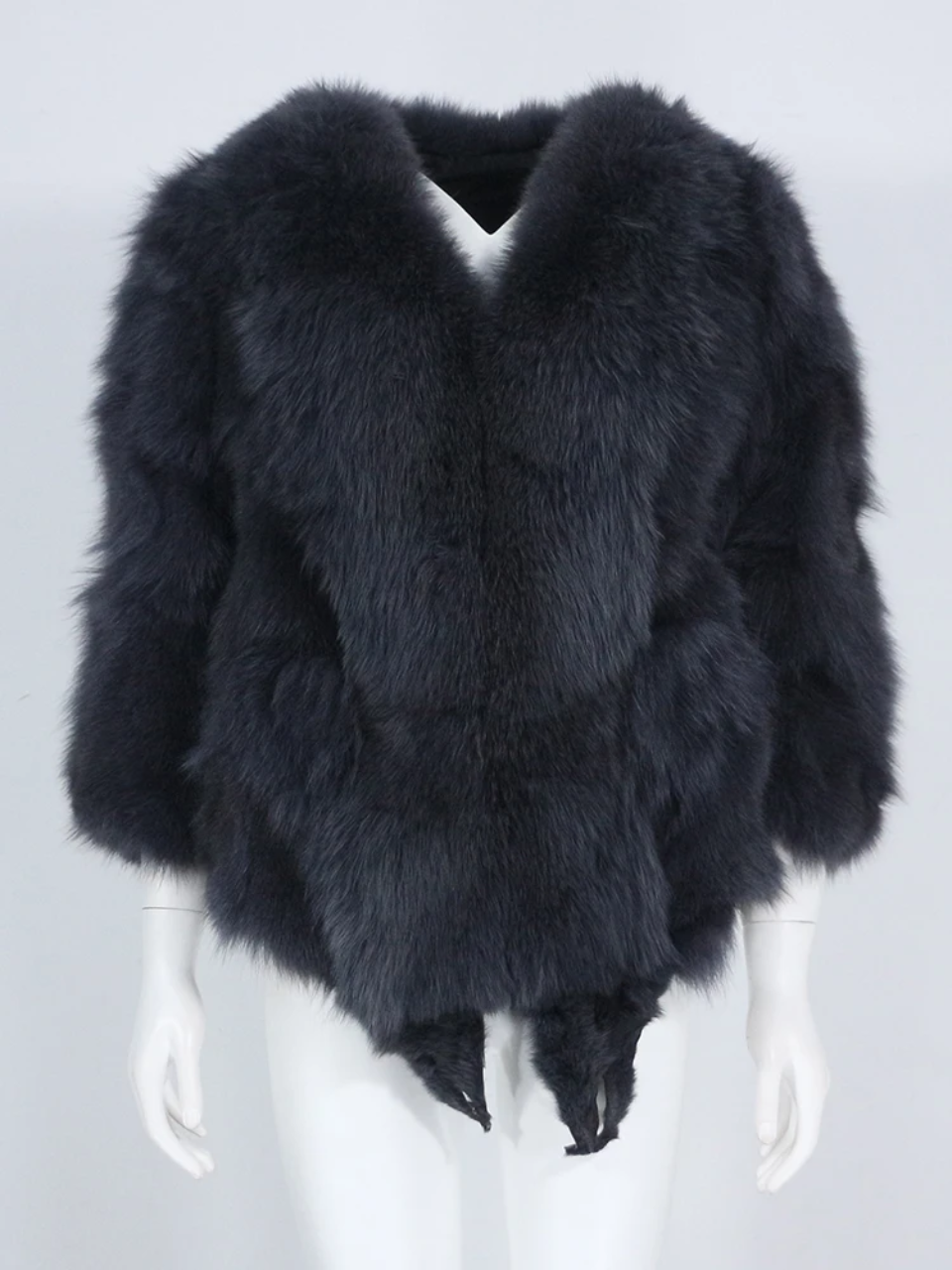 Crop Fox Fur Poncho Shawl- By Prima DND