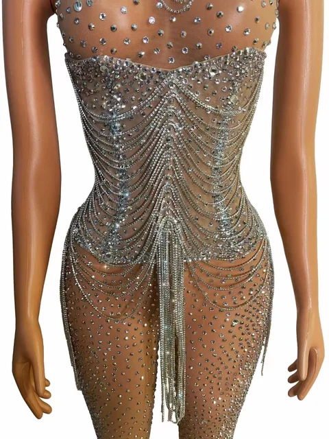 Luxury Crystal Jumpsuit or Dress