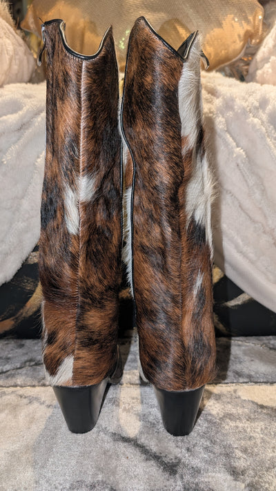 Cowboy Cow Hide Fur Boots