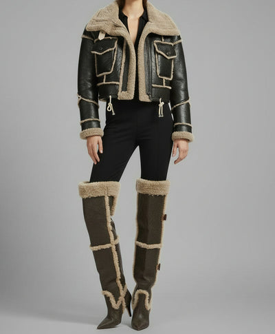 Shearling Crop Jacket- By Prima DND