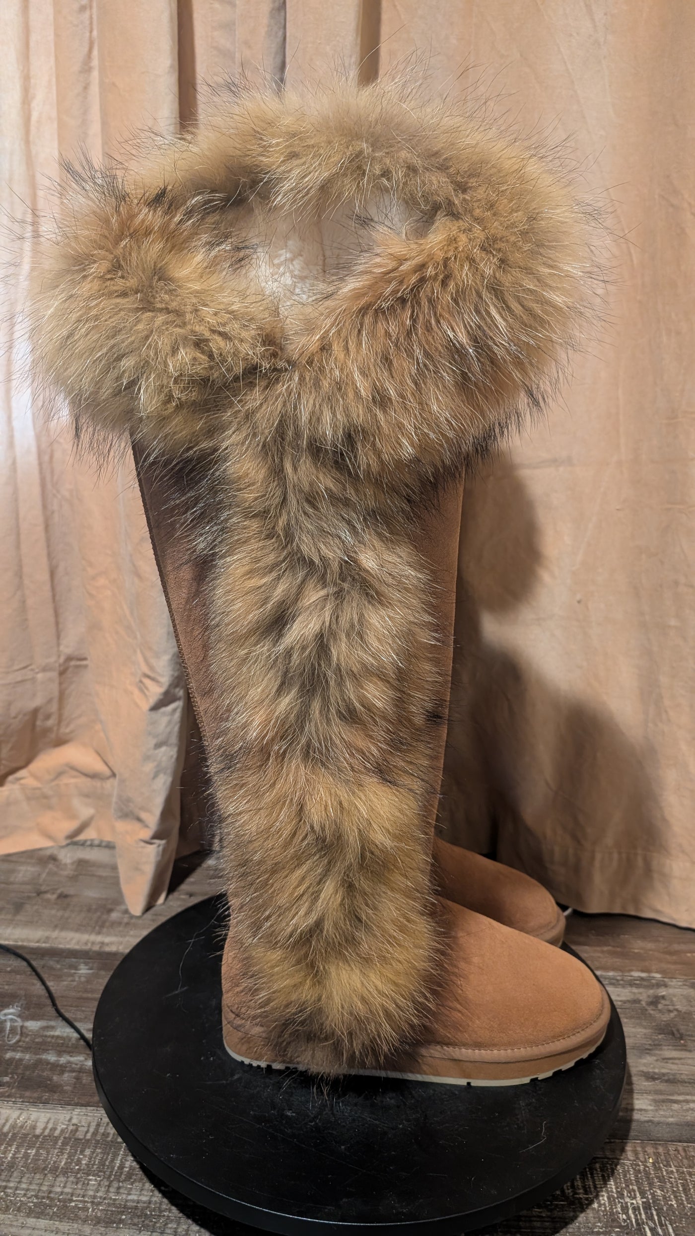 Fur Winter Boots –  knee High Boots W/Shearling Lining Boots Fur  Detail