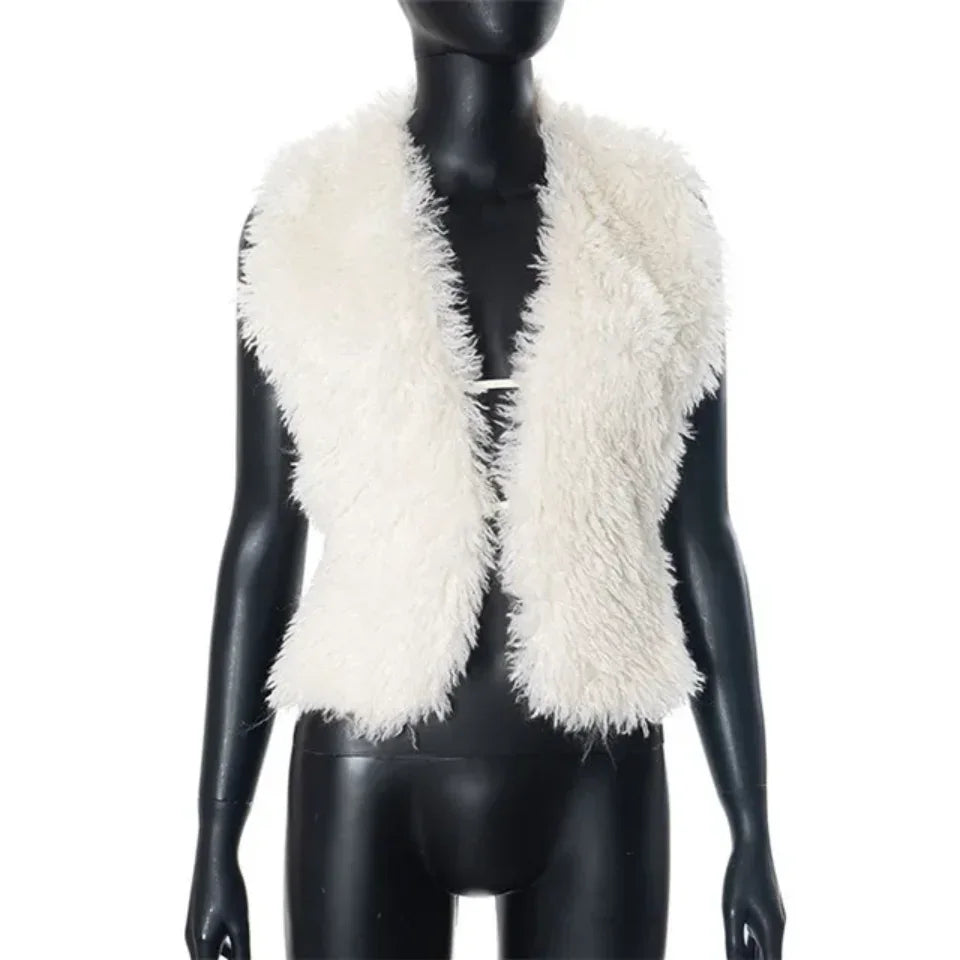 Faux Fur Halter Top 2- Prima Dons and Donnas