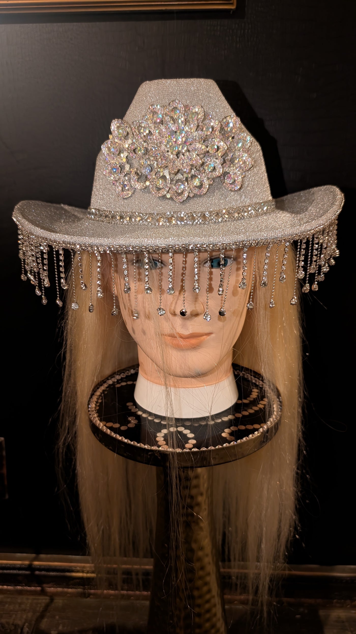 Custom Fringe Rhinestone Western Cowboy Hat (Ready to Ship) 5