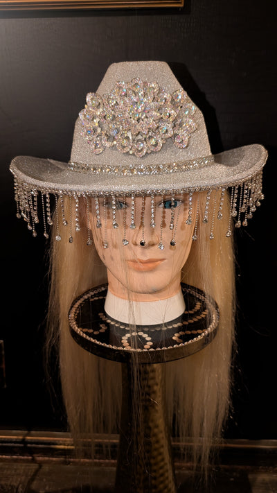 Custom Fringe Rhinestone Western Cowboy Hat (Ready to Ship) 5