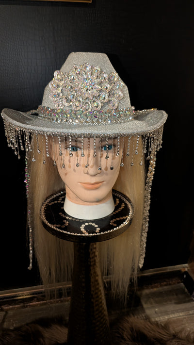 Custom Fringe Rhinestone Western Cowboy Hat (Ready to Ship) 5