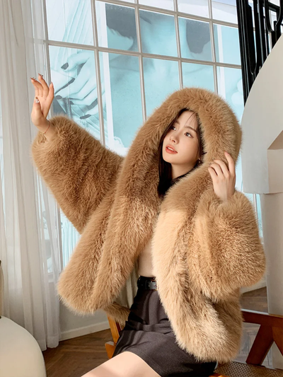 Luxury Faux Fur Jacket Mink Look