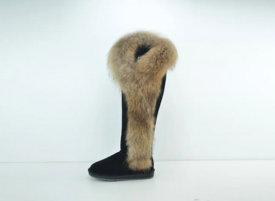Fur Winter Boots –  knee High Boots W/Shearling Lining Boots Fur  Detail