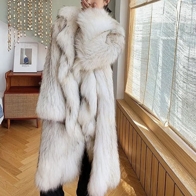 Ruffle Faux Long Fur Jacket