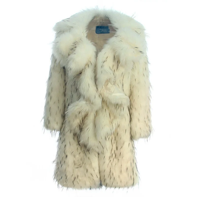 Ruffle Faux Long Fur Jacket