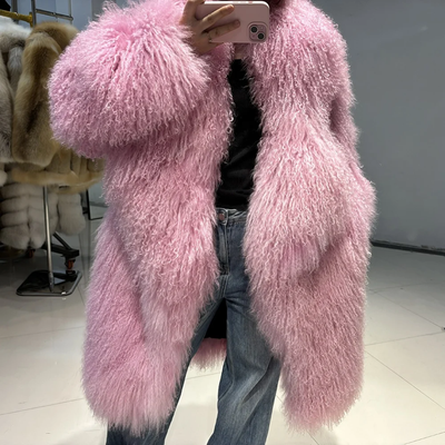 Over Sized Mongolian Sheep Lamb fur Fur Coat- Prima Dons and Donnas