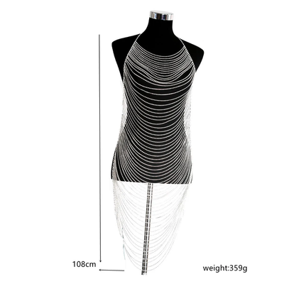 Maxi Rhinestones Plunge Strings Dress (Ready to Ship)