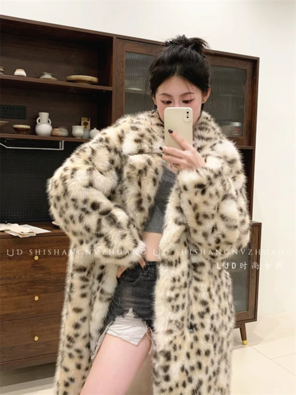 Dalmatian Faux Long Fur Jacket
