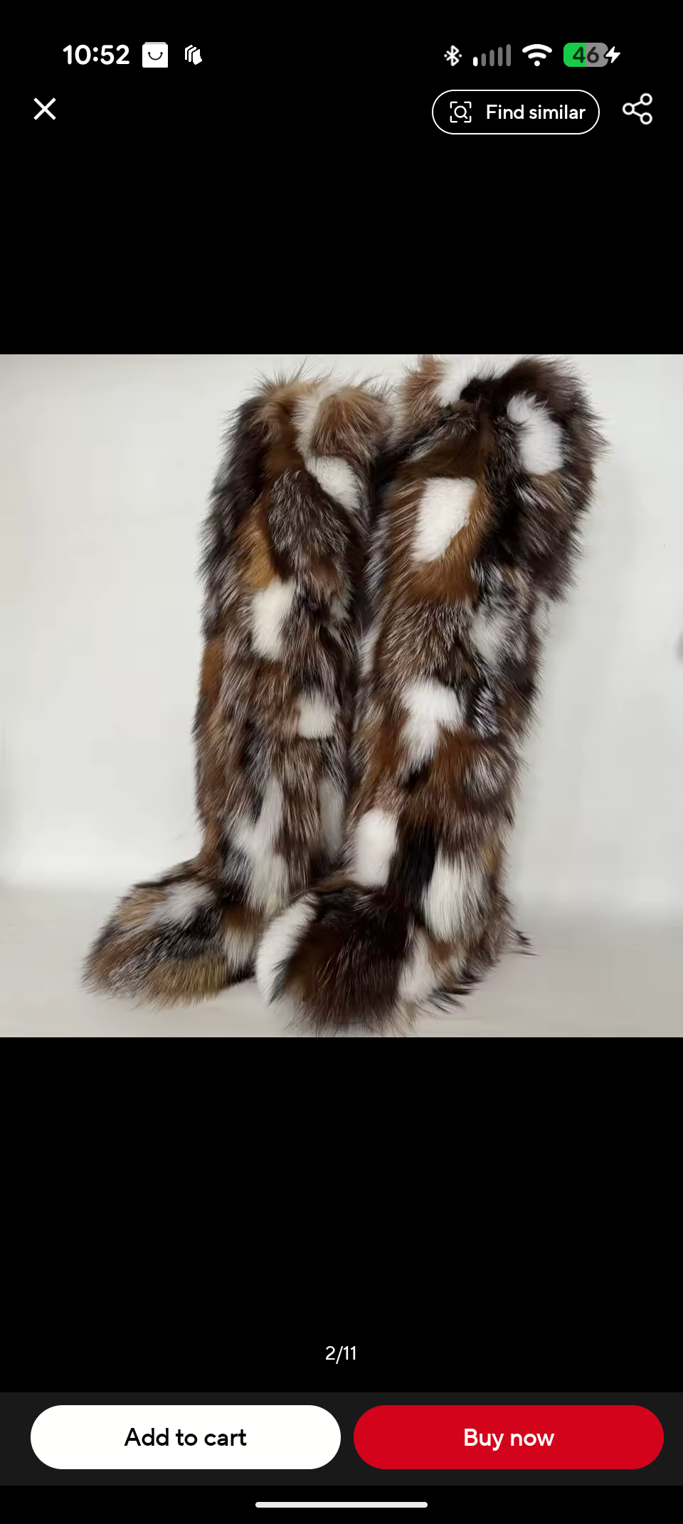 Fox Fur Winter Boots - Custom Sized Two Tone Flat Calf Fur Boots