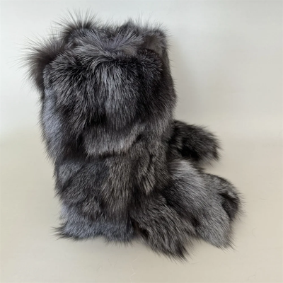 Fox Fur Winter Boots - Custom Sized Two Tone Flat Calf Fur Boots
