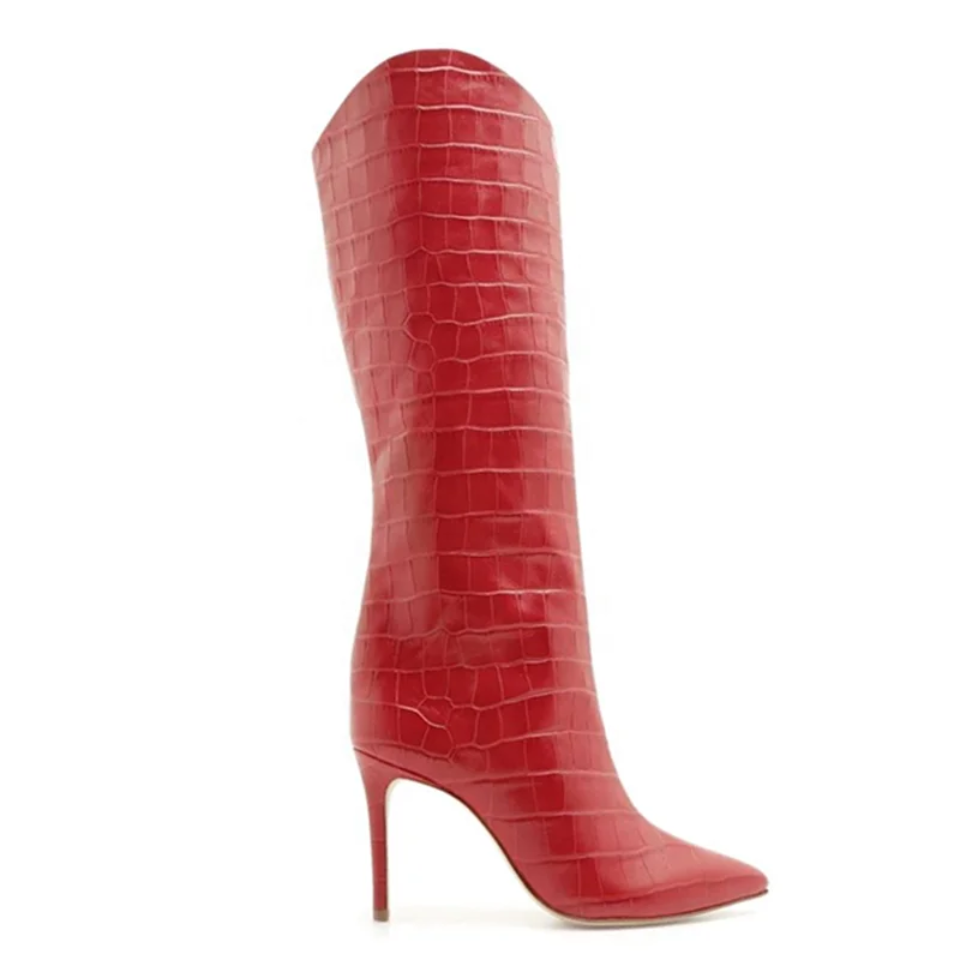 Faux Snake Thigh Boots 2