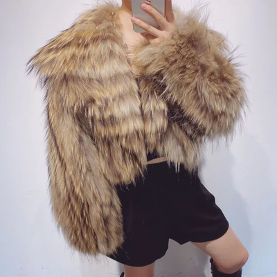 Racoon or Fox Fur Crop Coat- By Prima DND