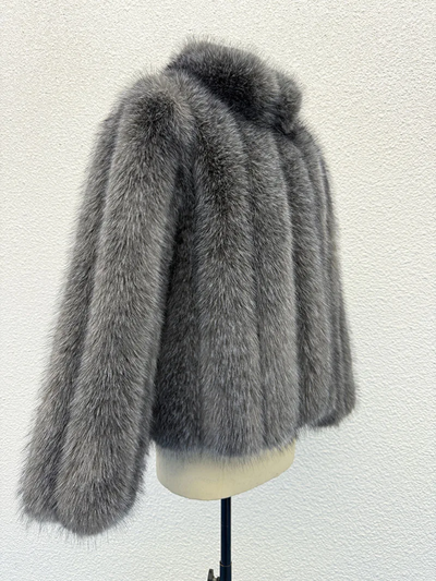 Mink Faux Fluffy Fur Hip Jacket. Regular or Luxury 2