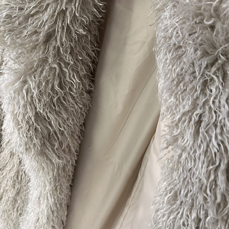 Crop or Full Length Mongolian  Sheep Lamb Faux Fur Coat (Ready to Ship)- By Prima DND