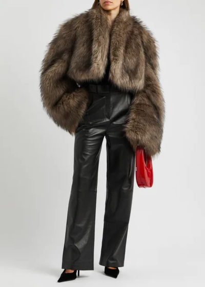 Cropped Faux Big Sleeve Fur Jacket- Prima Dons and Donnas