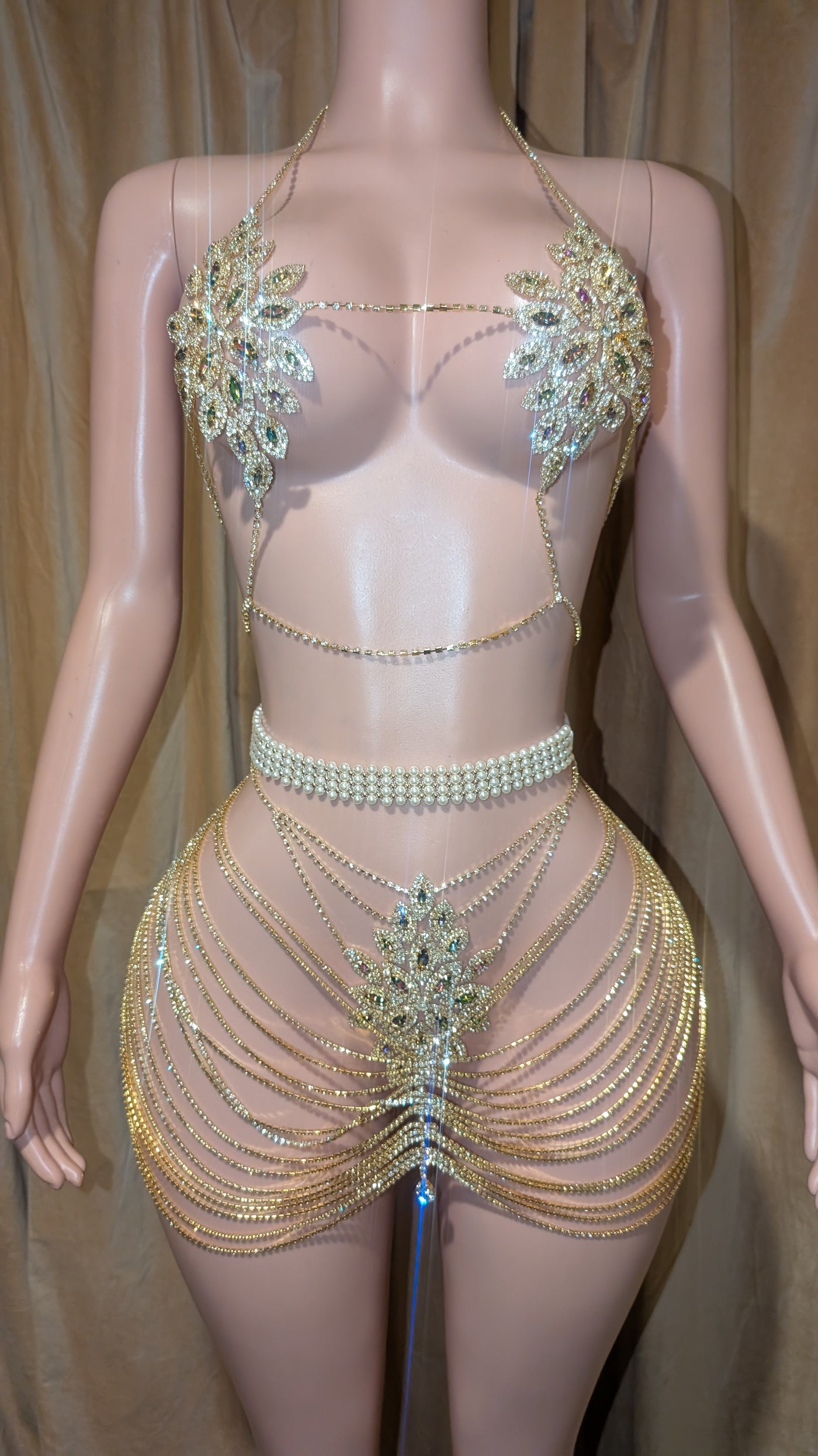 Rhinestone Bra Set Body Jewelry 2- Prima Dons and Donnas (Ready to Ship)