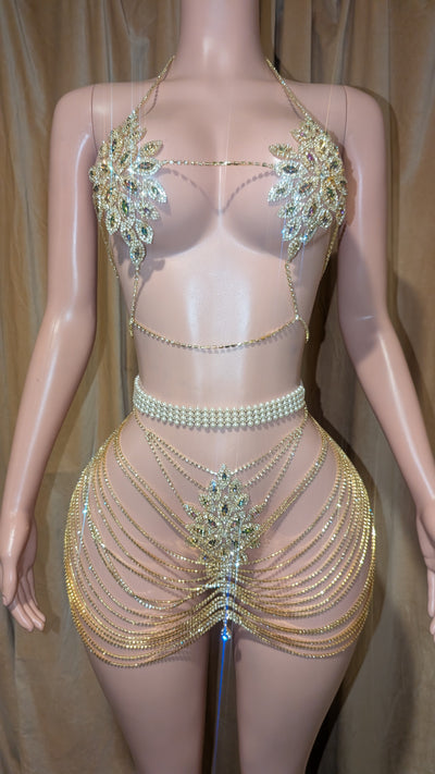 Rhinestone Bra Set Body Jewelry 2- Prima Dons and Donnas (Ready to Ship)