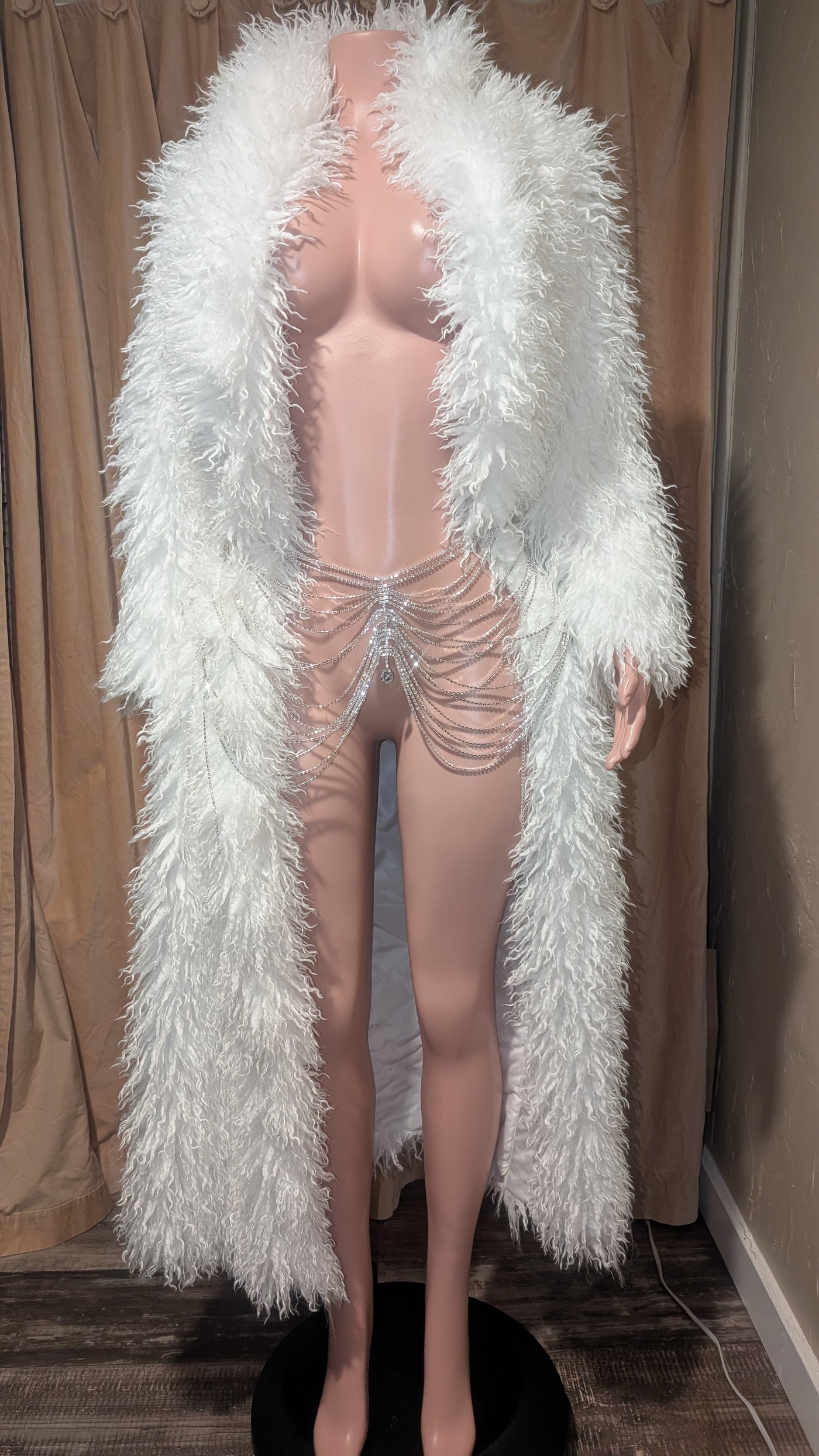 Multi Wear Full Length Side Zipper Mongolian Faux Fur Coat (Ready to Ship)