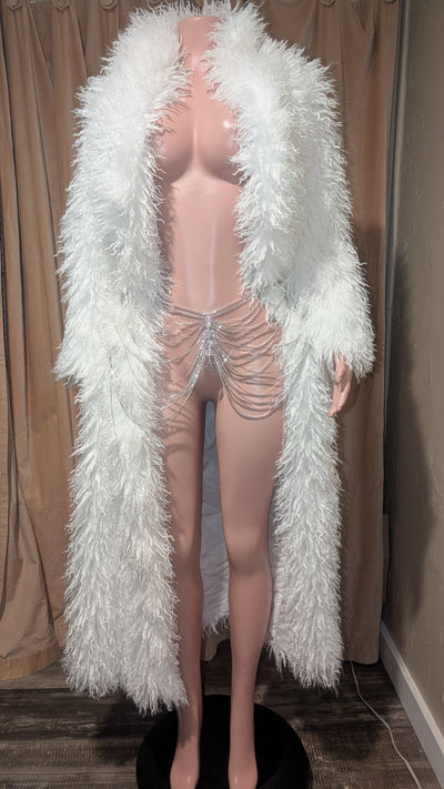 Multi Wear Full Length Side Zipper Mongolian Faux Fur Coat (Ready to Ship)