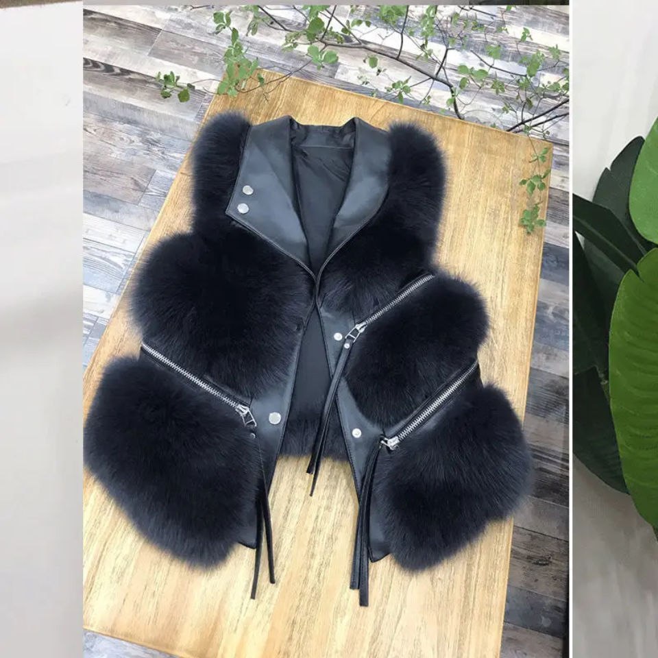 Faux Fur Vest w/Zipper Detail- By Prima DND