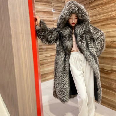 Luxury Hooded Faux Fur Jacket